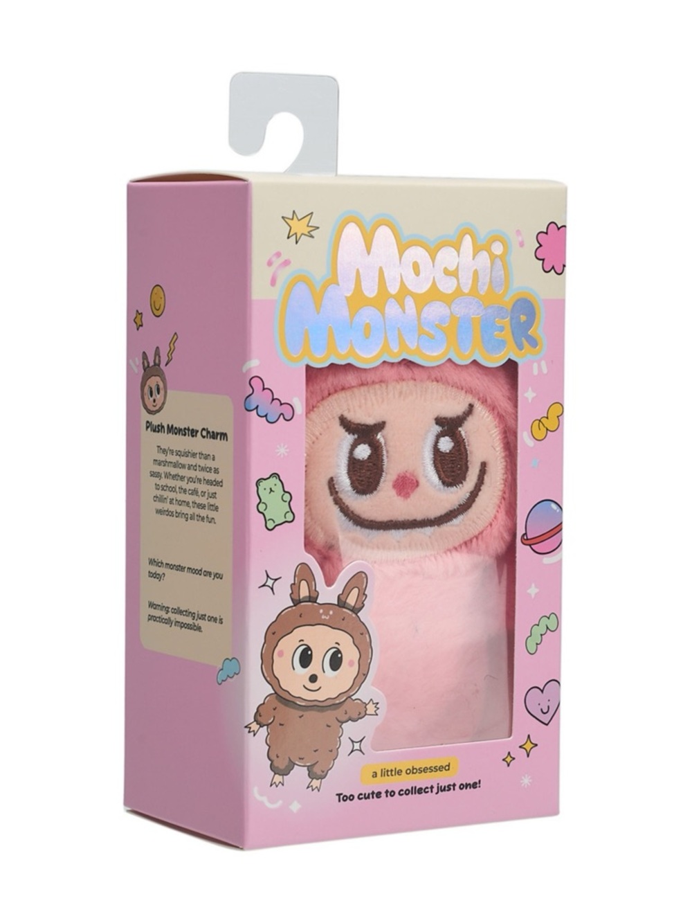 New Little Obsessed Mochi Plush Monster Charm Keychain ~ Pink